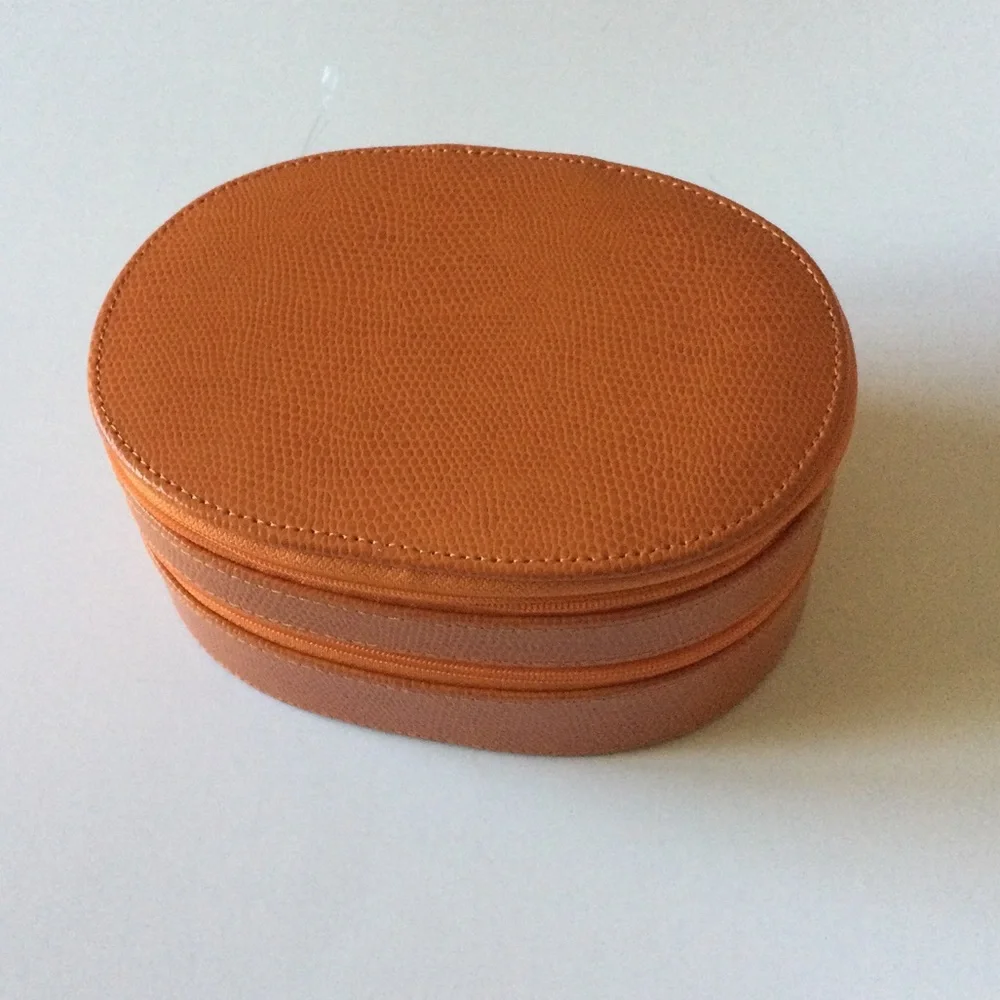 BEY-BERK LIZARD EMBOSSED LEATHER 2 LEVEL JEWELRY BOX CASE ORANGE NWOT